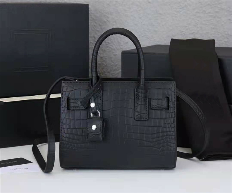 

Top Quality Designer Crocodile Pattern Organ Bags Genuine Leather Women Shop Totes Silver Hardware One More Strap Shoulder Bag Fashion Wallets Purse Black Handbags, Burgundy