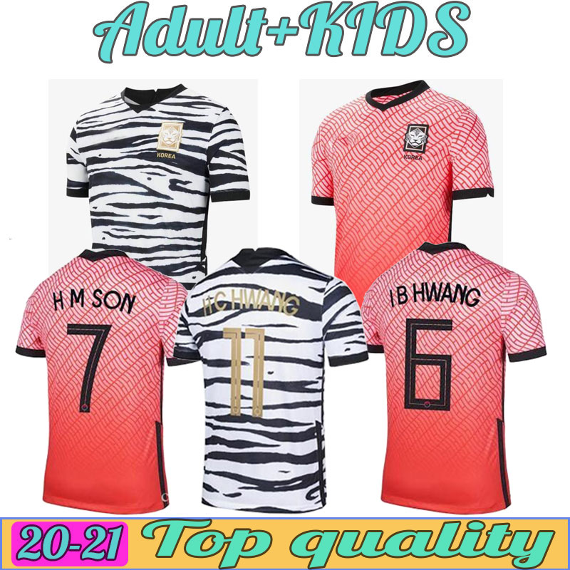 

2021 Korea Mens Soccer Jerseys National Team U J I KWON C HWANG H M SON Home Away Football Shirt Short Sleeve Uniforms
