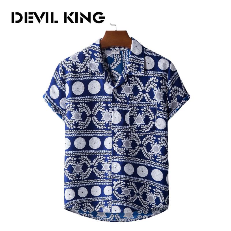 

Men's Hawaiian Style Short-sleeved Printed Shirt #XH46 Casual Shirts, Xh46-multicolor