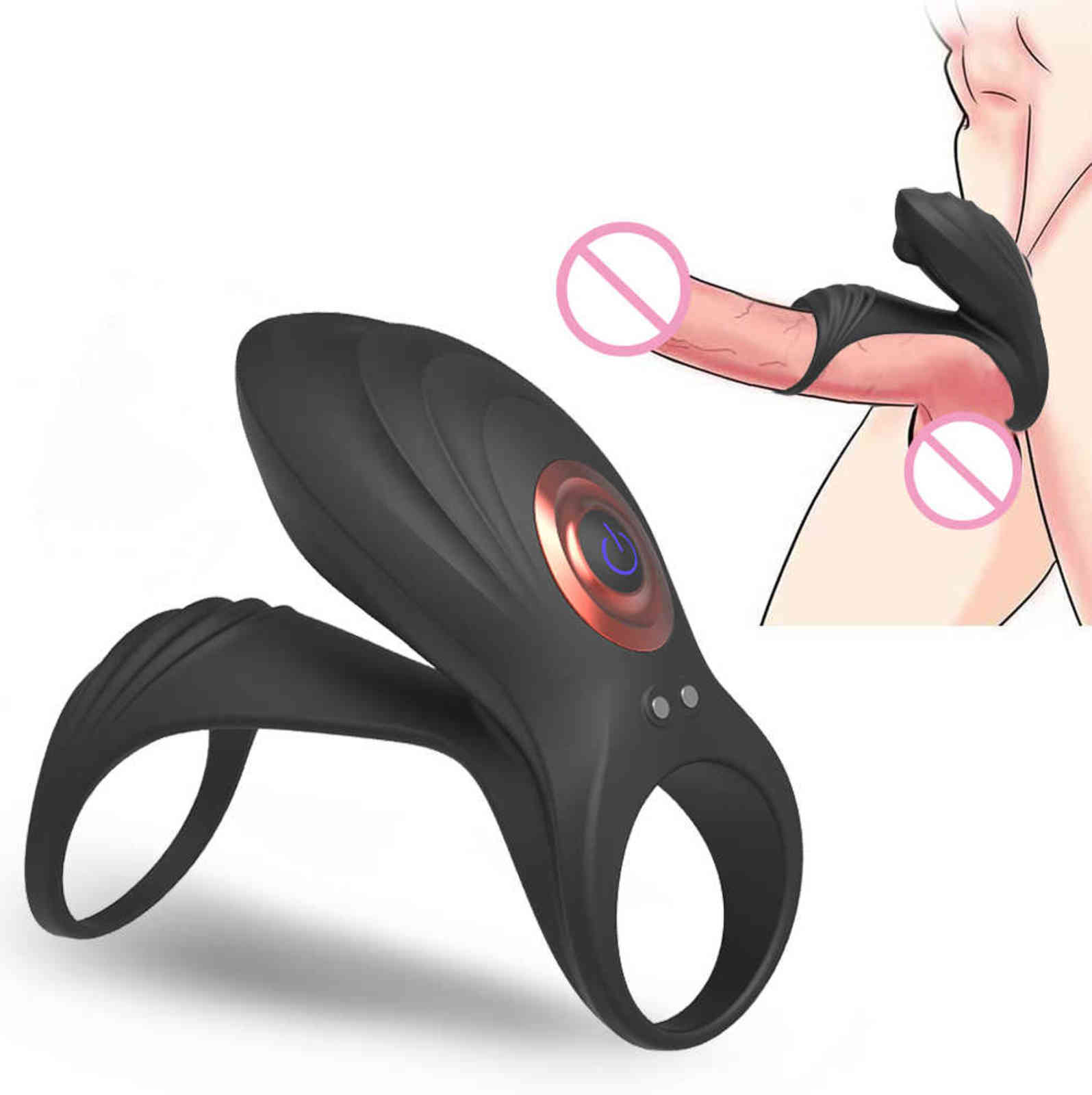 

Vibrating Penis Ring Vibrator Delay Ejaculation Cock Ring Clitoris G Spot Stimulator Dildo Sex Toys For Man Couple Sex Products 211124