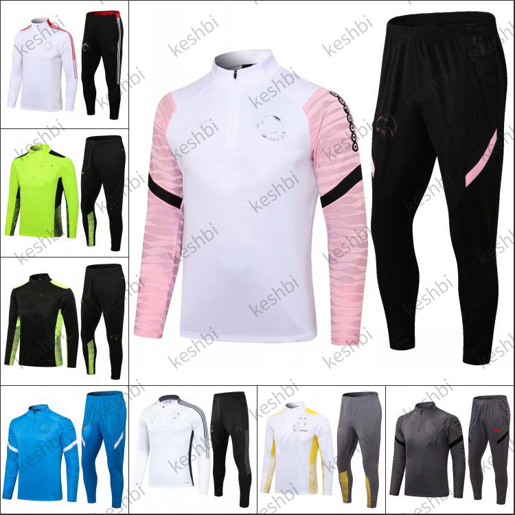 

2022 Adults Soccer 2 Piece Sets Football Men Running Sweatshirt Sports Training Tracksuits Uniforms Suit, 2021 rm blue