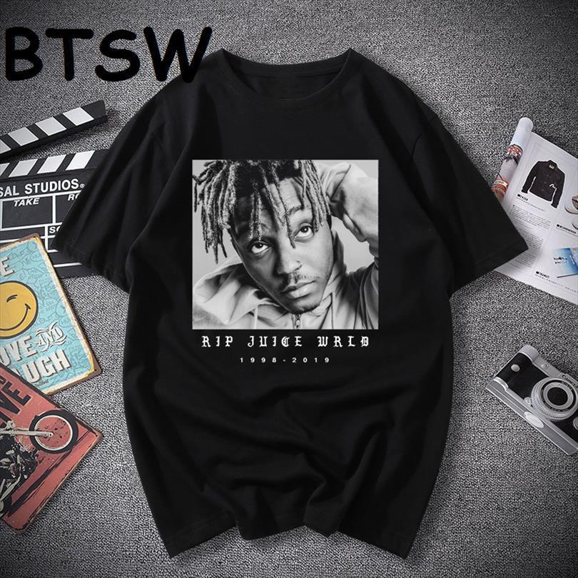 

r.i.p juice wrld print summer men t shirt casual hip pop streetwear rapper tee male music winchester black, White;black