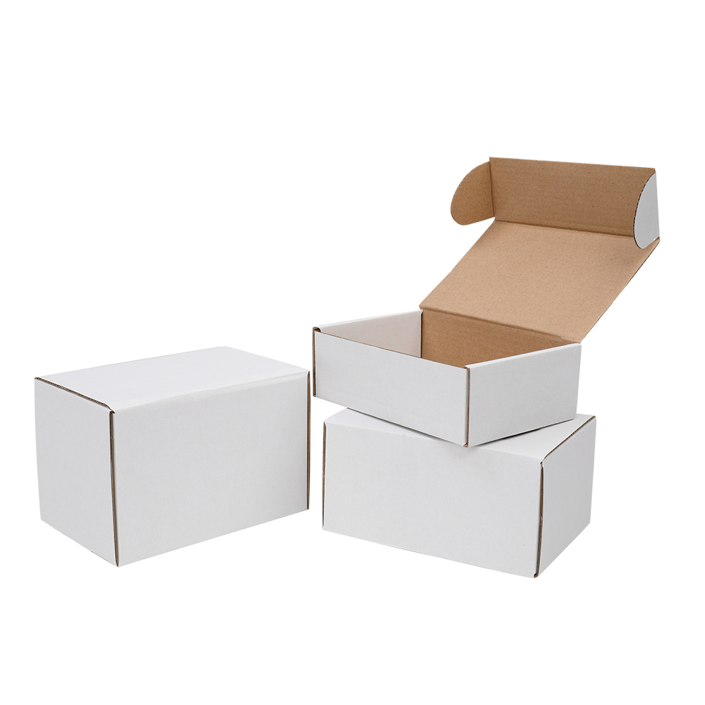 

50 Corrugated Paper Boxes 6x4x3"15.2*10*7.6cm White Outside and Yellow Inside 210517
