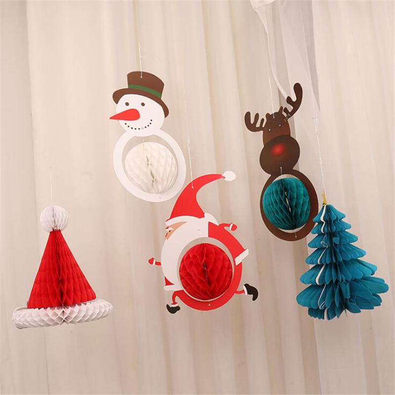 

Christmas Decorations Door Window Party Decor Pendant Cute Ornaments Creative Festive Paper Pendants Decoration Supplies