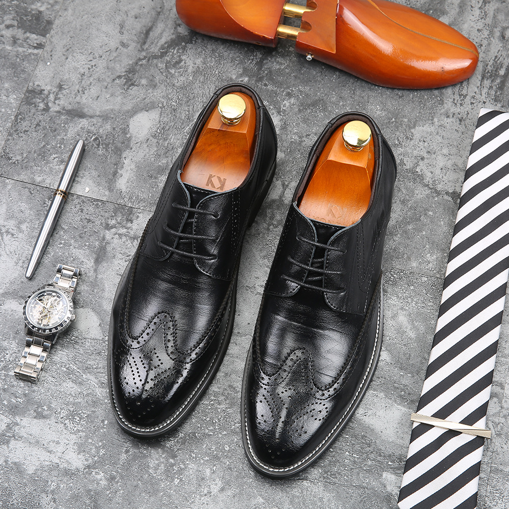 2022 New Men's Business Shoes Dress Shoes Fashion Pointed Toe Lace Up Low Heel Loafers Plus Size 38 48