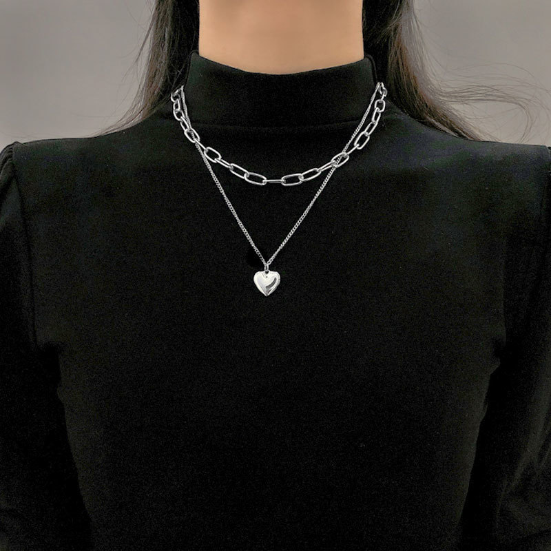 

Xp Romantic Heart Po Frame Necklaces for Women Gifts Can Be Opened Stainless Steel Promise Love Keepsake Jewelry, Silver