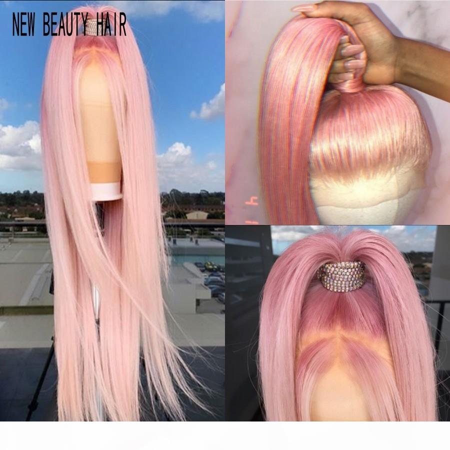 

New #613 Blue Pink Purple Yellow Colorful Brazilian Straight lace front wig Pre Plucked Lace Frontal synthetic hair wig for women, Black