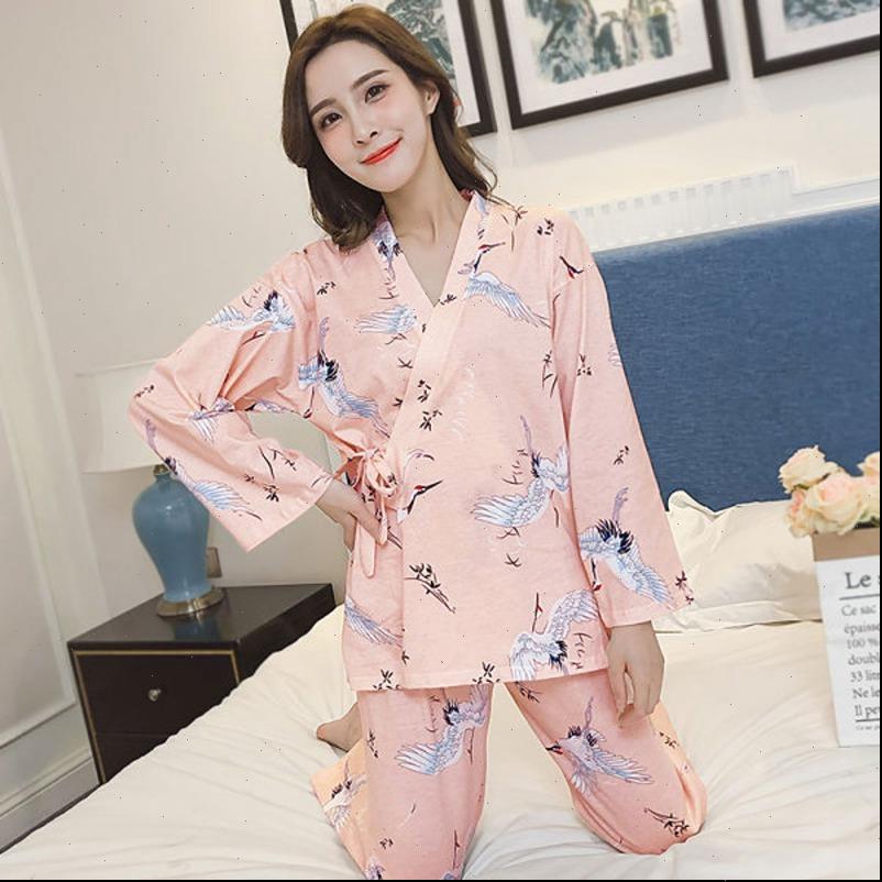 

spring autumn long sleeve kimono womens sleepwears pajama sets print nightwear suit pyjamas homewear pijama mujer clothes, Black;red