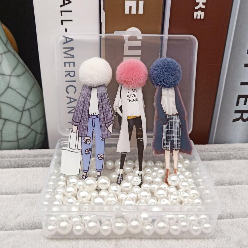 

Pins, Brooches Cute Girls Brooch Pins For Woman Cartoon Models Acrylic Clothing Jewelry Accessories In Gift Box