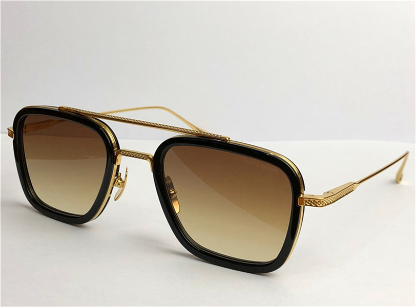 

New fashion design man sunglasses 006 square simple frames vintage popular style uv 400 protective outdoor top eyewear, White;black