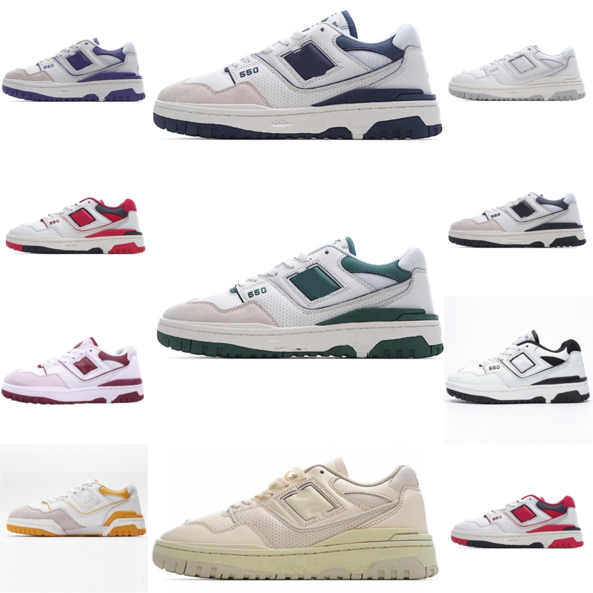 

sneakers Men Women Designer BB550 B550 550 sports running Shoes White Grey Navy Green Low Top leather Rubber sea sault black gold yellow natural lemon red Evergreen, 333
