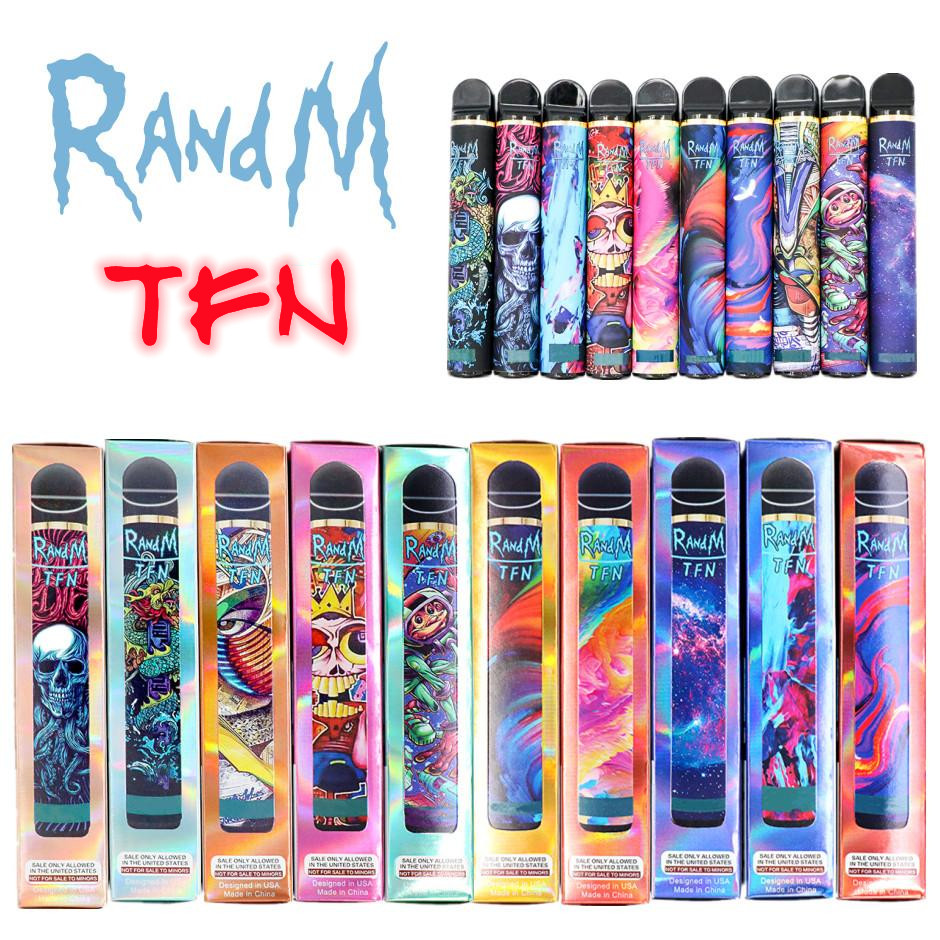 

RandM-TFN 10 Colors Disposable E Cigarette 1000 Puffs Vape Pen 3.5ml Cartridge Cigar Pod Battery 650mAh Smoke Accessory Heady Pipe Flavs PK