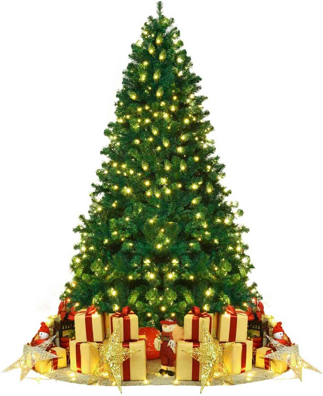 

IMY King 9ft Pre-lit Christmas Tree, Large Artificial Xmas Tree with 8 Flash Modes, 2800 Hinged Branches and Folding Metal Stand for Home H1125