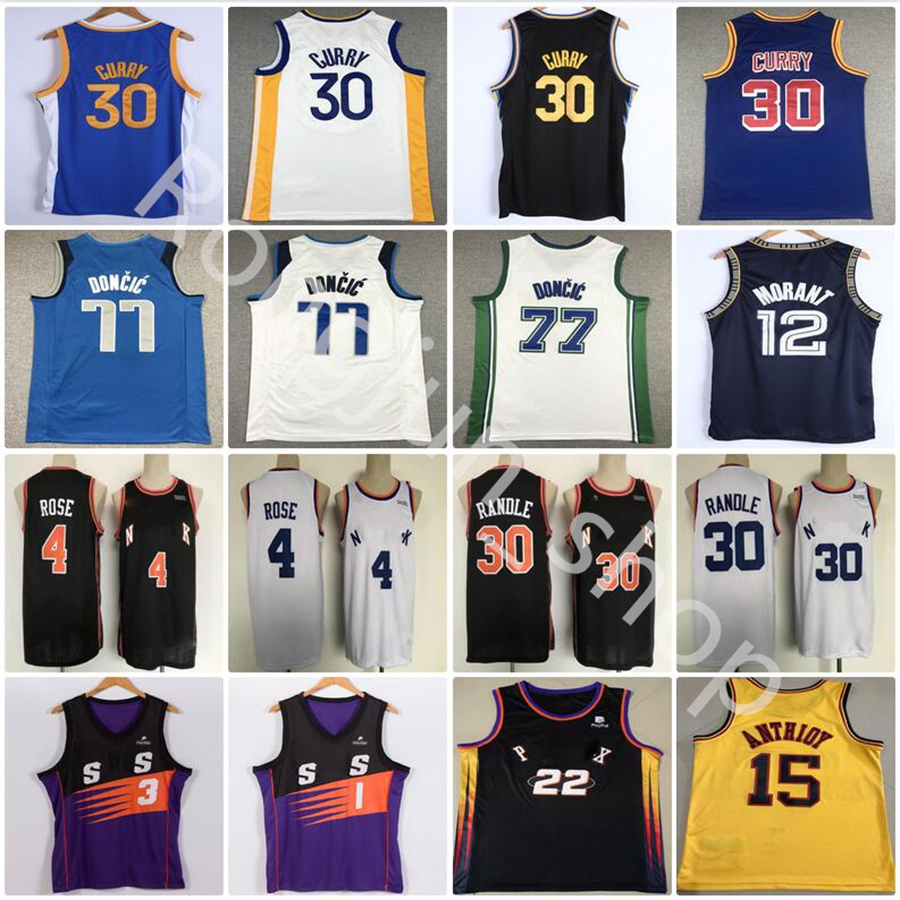 

2021-22 Men 75th Basketball Stitched Stephen Curry 30 Luka Doncic 77 Anthony Julius Randle Derrick Rose Ja Morant DeAndre Ayton Devin Booker Chris Paul Edition Jersey, As picture