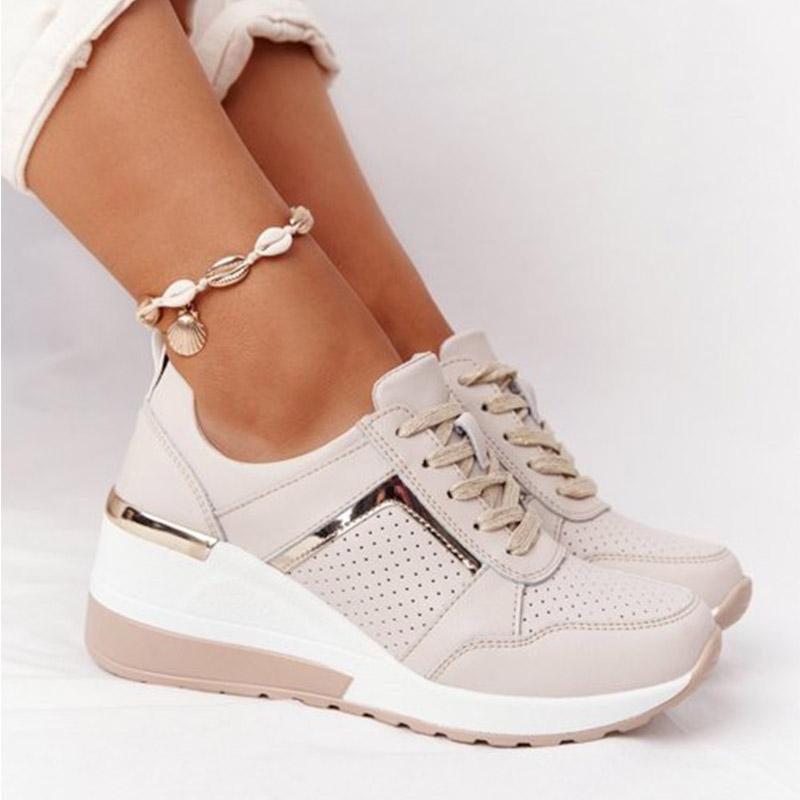 

sneakers women vulcanize shoes solid color ladies mesh sport casual women shoes outdoor platform flats shoes for women 2021 mmm, Black;white