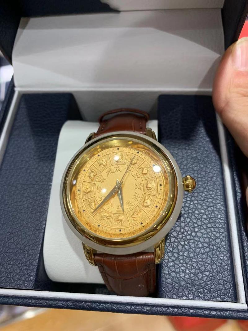 

Wristwatches 2021 Male And Female Zodiac Lovers Quartz Watches Natural Stone Gold Silk Jade High-end Atmosphere Exquisite Students White-, Ql01