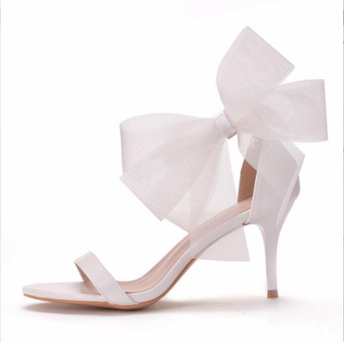 

2022 Women shoes 11cm stiletto sandals high heel white flowers wedding bridesmaid dress skirt shoes