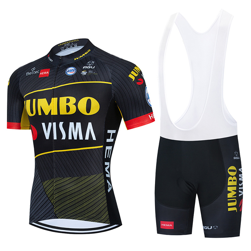 2021 Team JUMBO VISMA Cycling Jersey Bike Shorts 20D Bib Set Ropa Ciclismo MenS MTB Summer Pro Bicycling Maillot Bottom Clothing, Black;red
