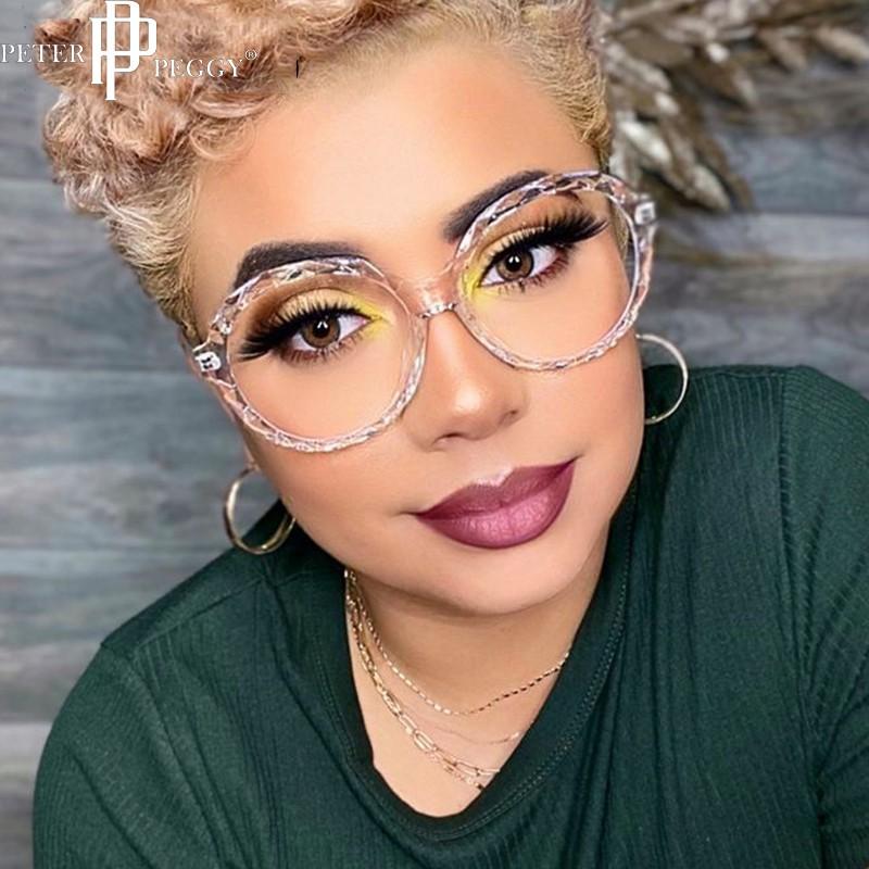 

Fashion Sunglasses Frames Luxury Round Glasses Women Vintage Clear Lens Anti Blue Light Computer Frame Blocking Blue-ray Eyeglasses Optical