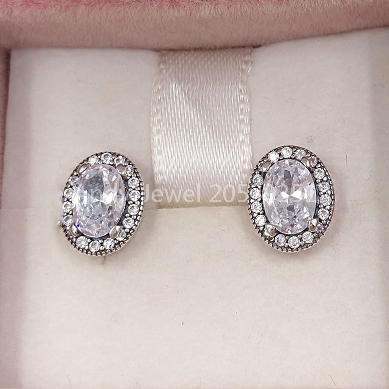 

Authentic 925 Sterling Silver Studs Vintage Elegance Stud Earrings Fits European Pandora Style Studs Jewelry 296247CZ
