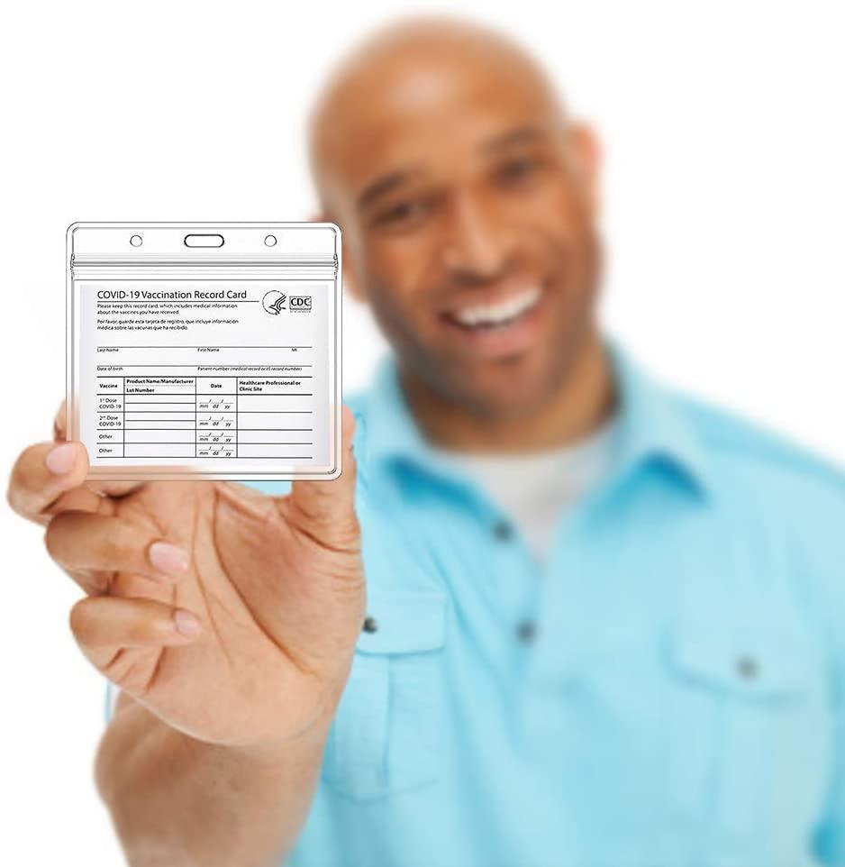 

200pcs Card Holders CDC Vaccination Cards Protector Immunization Record Card Files Vaccinated Fill Laminating Supplies With FedEx/DHL/ePacket, Clear