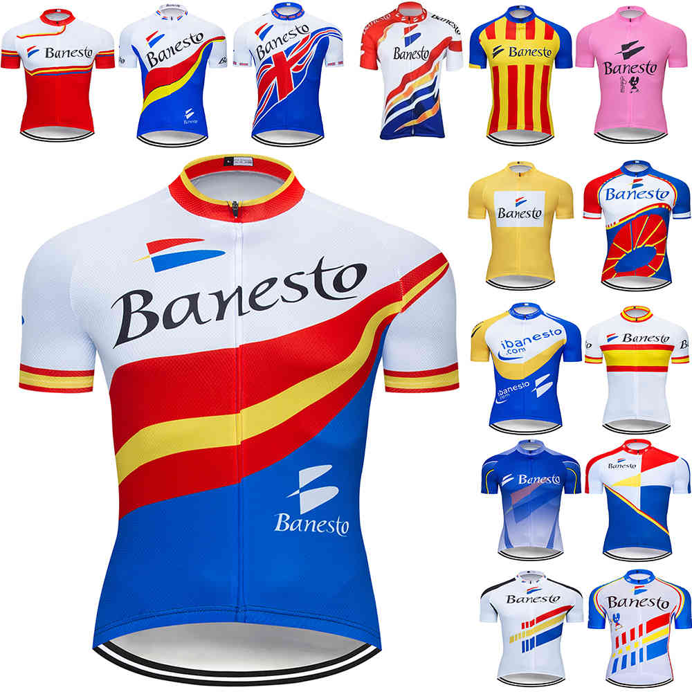 

NEW 2020 Banesto team pro cycling jersey MTB Ciclismo mens women summer cycling Maillot bike jersey wear X0503