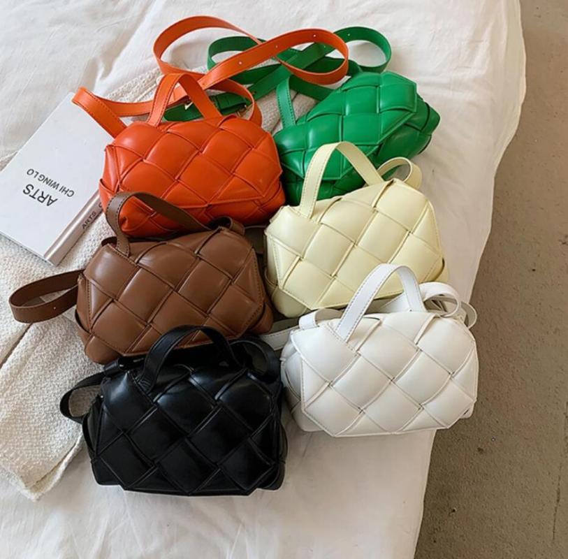 

Evening Bags Space Cotton Woven Square For Women Handbag Fashion Padded Bag Shoulder Crossbody Braided Tote Purse 2021