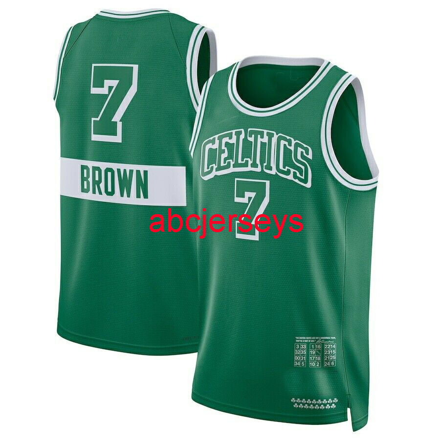 

Jaylen Brown #7 Swingman Jersey Embroidery Basketball Jersey XS-5XL 6XL, Green