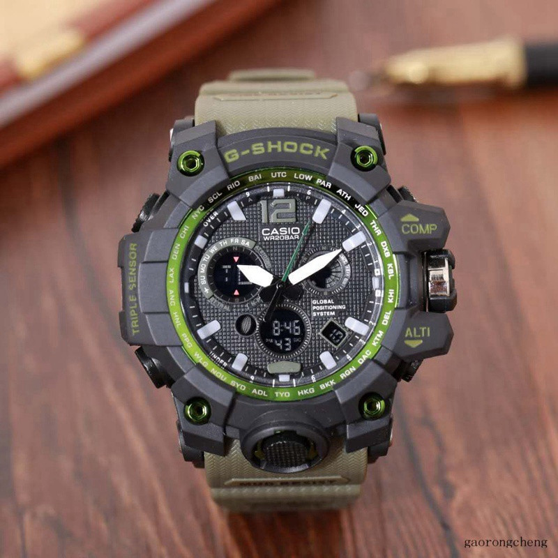 

2021 G style Luxury Mens Digital LED Watches Sport Men Outdoor Electronic rubber Shock Dual Display Analog Wrist Watch Montre Homme GWG 1000 1A, Slivery;brown