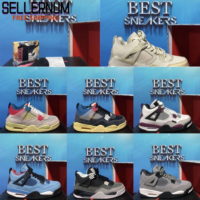 

Top Quality Jumpman 4 4s Basketball Shoes Mens Women Running Loyal Blue Sail Kaws Raptors White Cement Alternate Motorsport Bred Sport, Style 31