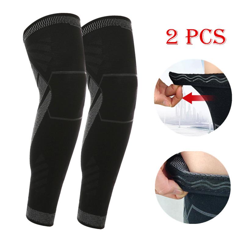 

Elbow & Knee Pads 1 Pair Full Leg Sleeves Brace Thigh And Calf Support Sports Compression Long Sleeve For Basketball Running Cycling, Black