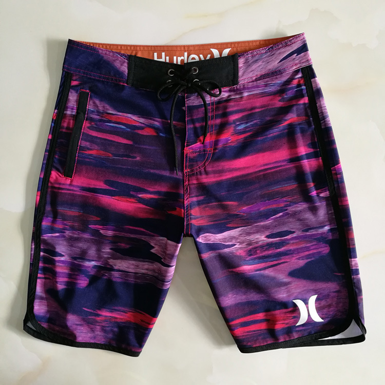 

Hurley Summer Man Shorts Geometric Letter Fashion Casual Swimwear Elastic Waist Short Pants for Mens Beachshort, White;black