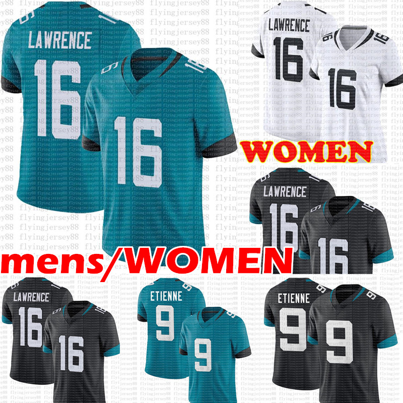 

Mens WOMEN Trevor Lawrence Jersey 16 #9 Travis Etienne Football Jerseys 2021 Black White Green, Men/2021 {meizhouhu}