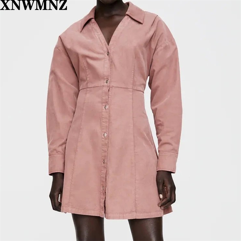 

women fashion velvet mini dress Female Elegant V-neck long sleeve ladies vintage buttoned cuffs A-line vestidos 210520, Picture color