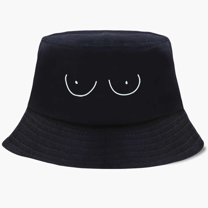 

Funny Titties Boobs Boobies Print Bob Bucket Hats Summer Mens Panama Women Fisherman Hat Cotton Black Caps Hip Hop Beach Cap Q0805, Yellow 5