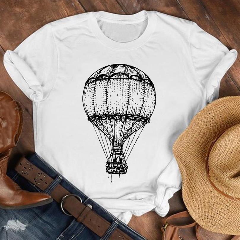 

and women lady cartoon men t shirts love travel womens cute balloon summer tee female print graphic, White;black
