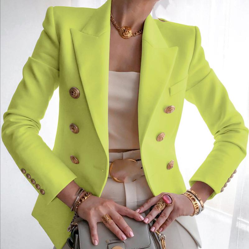 

Women' Suits & Blazers Slim Autumn Notched Jacket White Black Fashion Women Elegant Fit Long Sleeve Work Blazer Solid Office Lady Coat