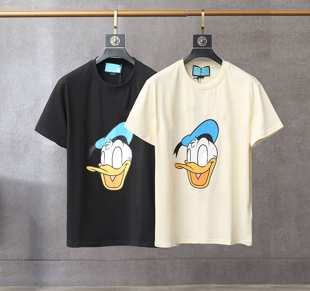 

Summer Fashion Mens Printed Animal Short Sleeves Breathable Comfortable Black Top Casual Loose T-shirt Couples Dress, White;black