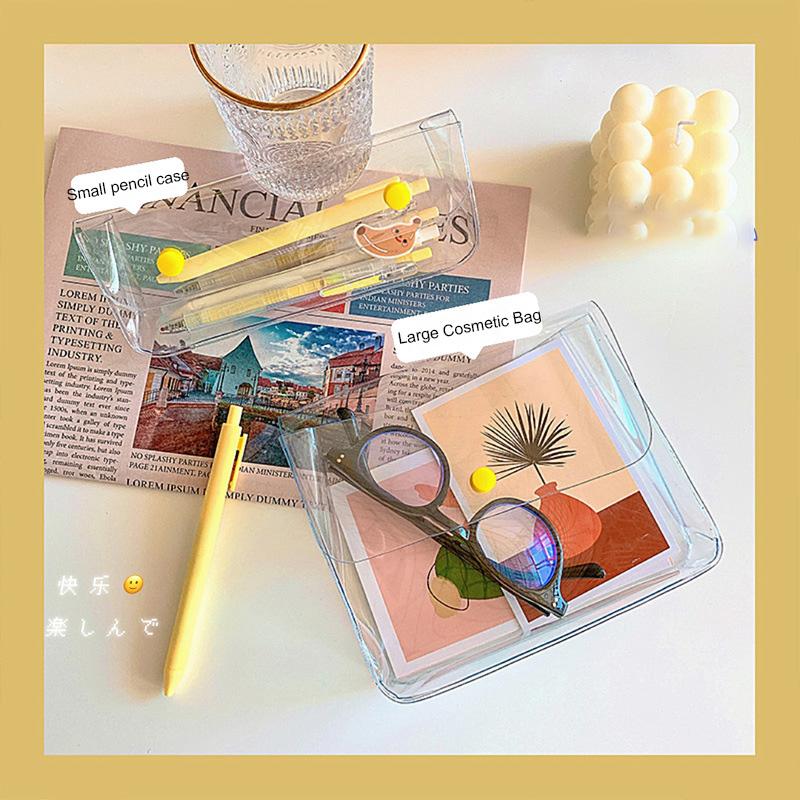 

Desktop Storage Bag For Girls Space-saving Organize Small Items Dustproof Simple And Transparent Fashion Ins Style Bags