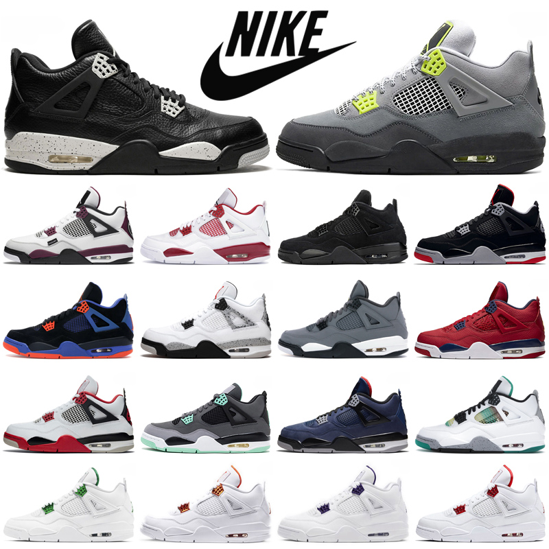 

2021 Men women Basketball Shoes Nike Air Jordan 4 4s Bred Black Cat Alternate Toro Bravo Travis Scott Cactus Jack mens trainers sports snekaers 40-47