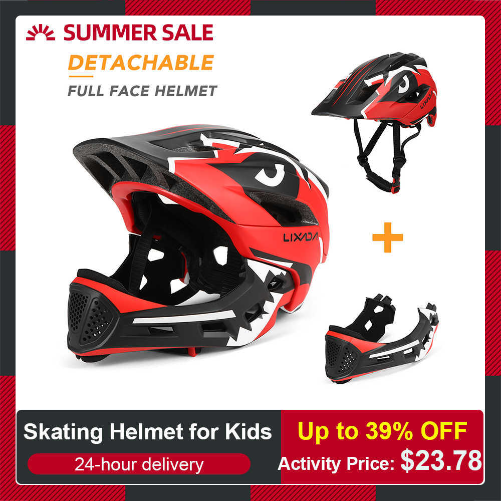 

Lixada Kids Detachable Full Face Bike helmet Children's Sports Child Cycling mtb Motorcycle Skateboarding Roller Skating Helmet P0824, Blue