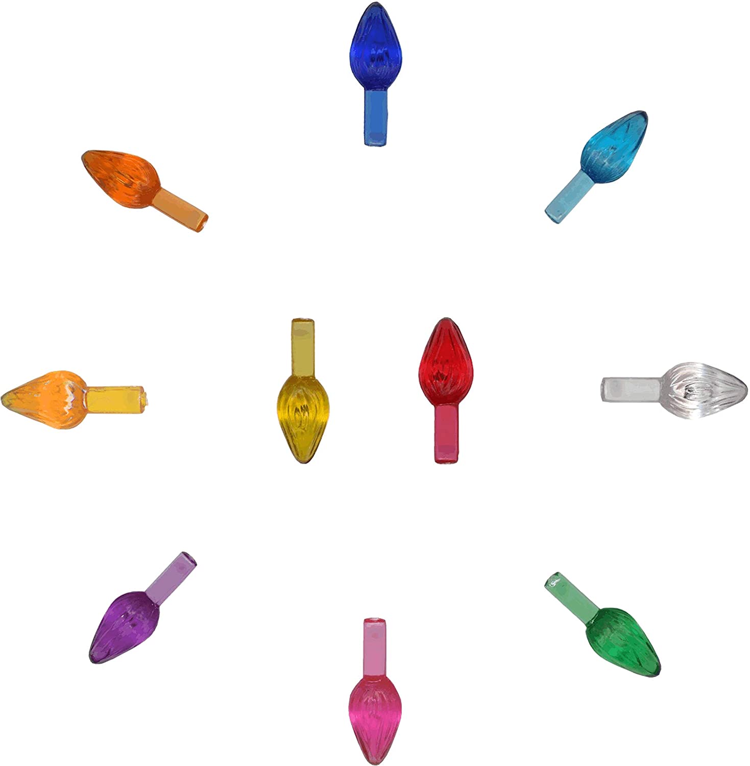 

Plastic Replacement Lights Bulbs for Ceramic Christmas Tree Flame Shape Light up Medium Twist