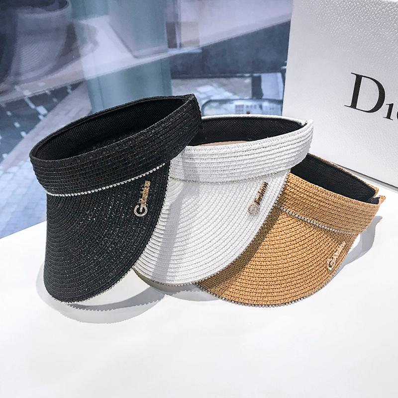 

Summer Hats For Women Adjustable Fashion Sun Beach Hat Ladies And Caps Straw Protection Wide Brim, Blue;gray