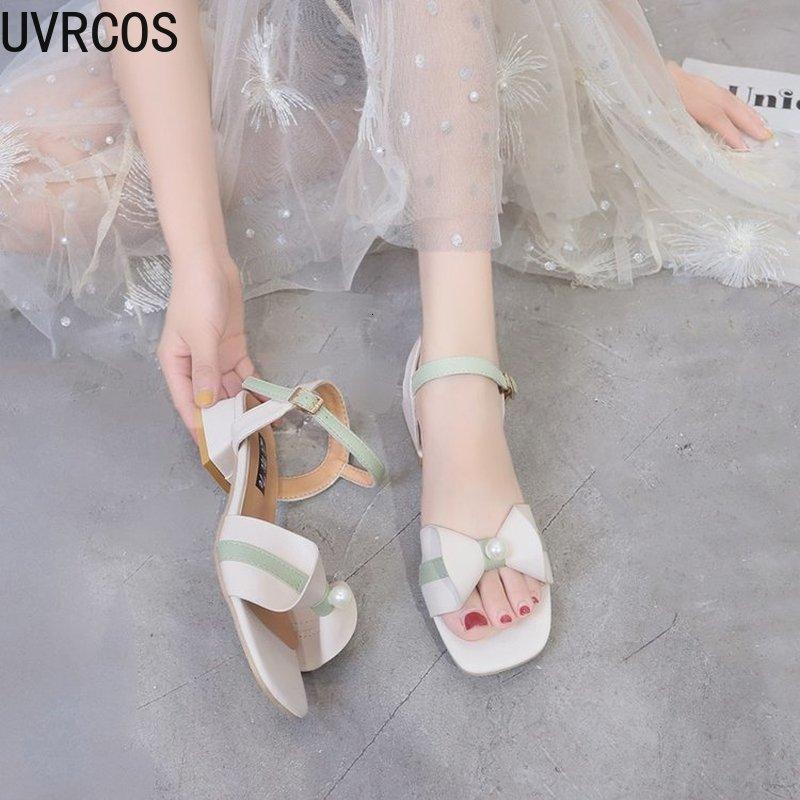 

Sandals Women's Shoes Summer Thick-soled High-heeled Bow Fashion Word Buckle Casual DVEF, Blue