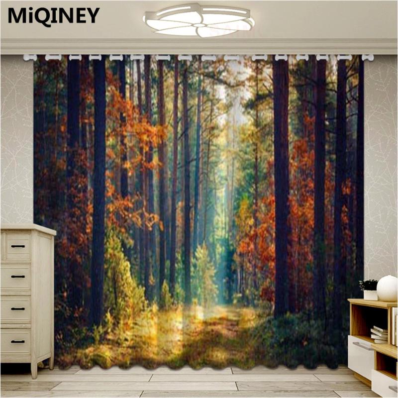 

Curtain & Drapes Modern Home Decoration Blackout 3D Sunlight Curtains Forest Ultra-thin Micro Shading Living Bedroom Cortina