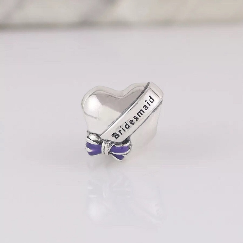 

Fits Pandora Sterling Silver Bracelet 20pcs Purple Enamel Bridesmaid Beads Spacer Charms For European Snake Charm Chain Fashion DIY Jewelry Wholesale