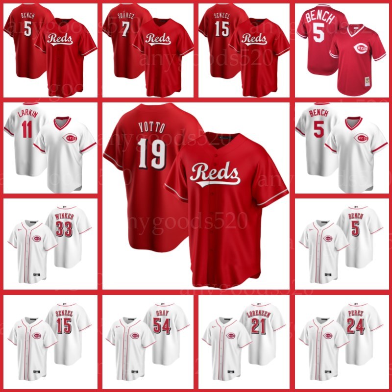 

Cincinnati Barry Larkin Reds Jerseys Joey Votto Nick Castellanos Eugenio Suarez Johnny Bench Luis Castillo Tucker Barnhart Nick Senzel Akiya, Blue;black
