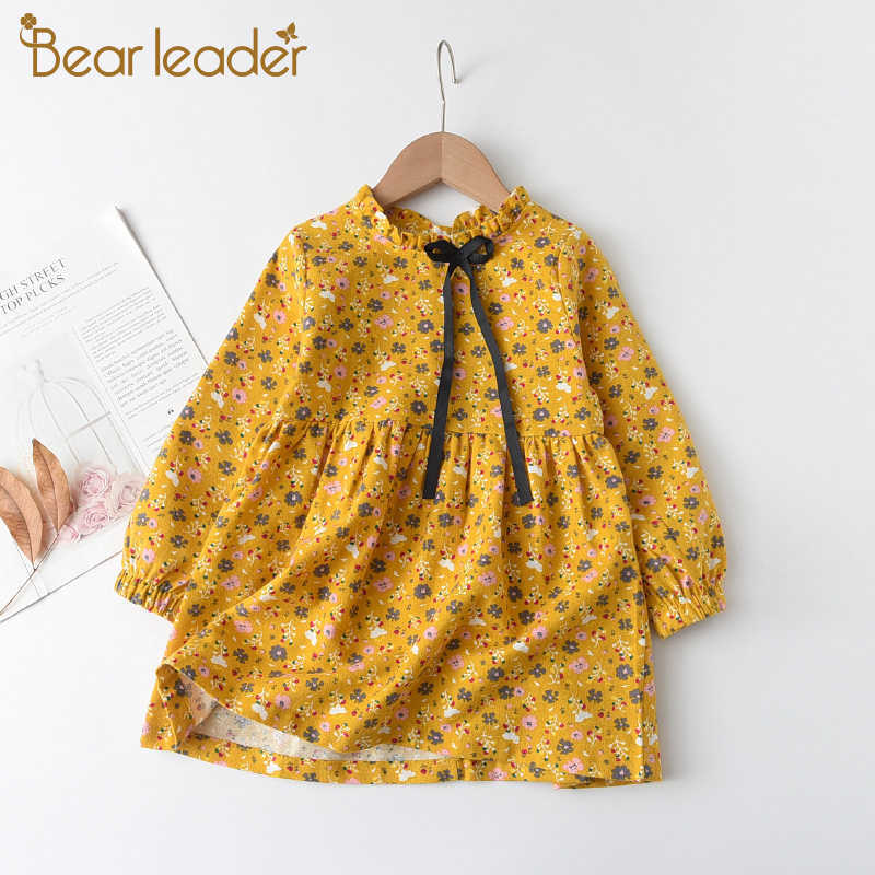

Bear Leader Girls Flowers Dresses Autumn Spring Kids Princess Dress Casual Floral Costumes Children Clothing Suits 2-8 Years 210708, Ah4301grey