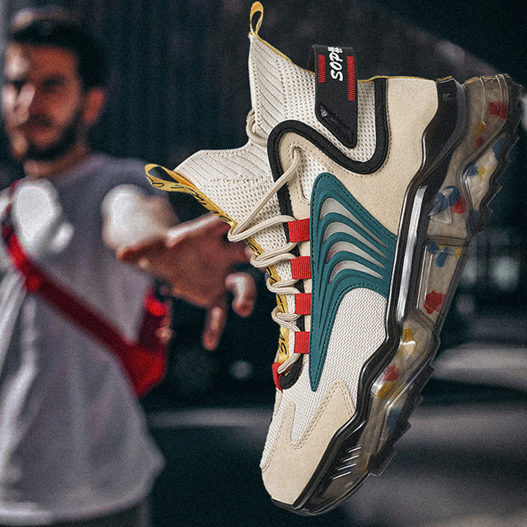 

2021 high Socks Running Shoes Large size breathable surface casual shoe Korean version men's fashion popcorn soft soles sports travel men sneaker 39-46