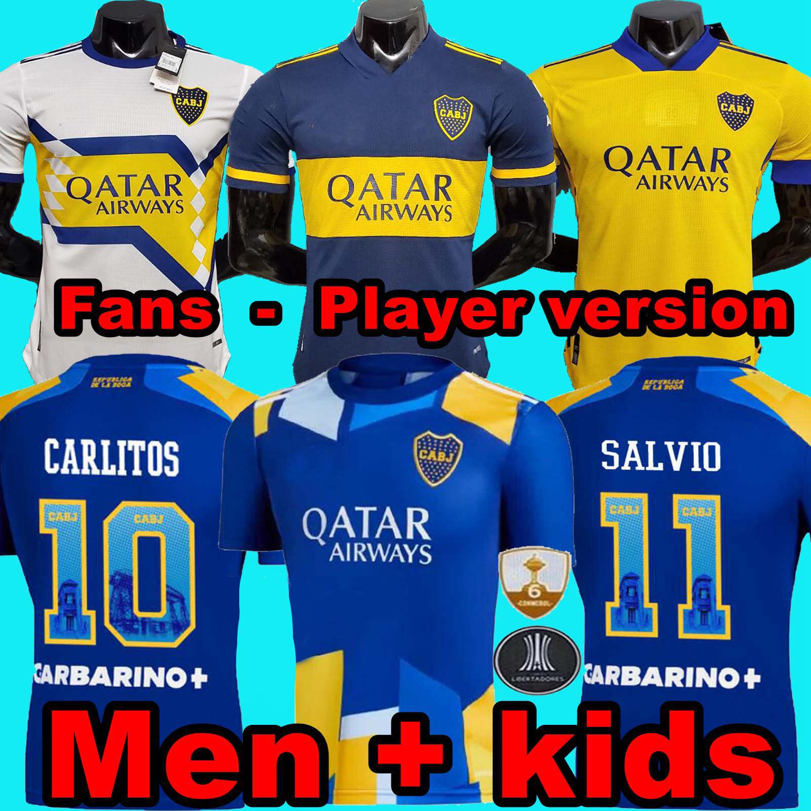 

20 21 Boca Juniors soccer jersey Fans Player version CARLITOS MARADONA TEVEZ DE ROSSI 21 22 third home away 3rd 4th thailand football shirt MEN AND KIDS SETS UNIFORM, 20/21 3rd fans